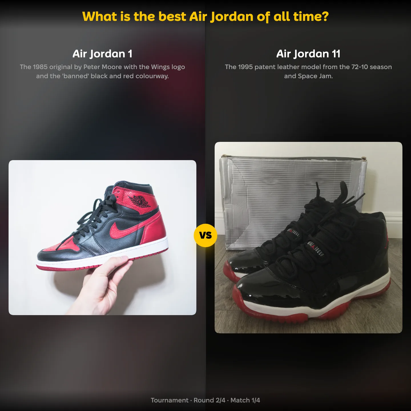 The best Air Jordan of all time ranked, Air Jordan 1 against the Air Jordan 11