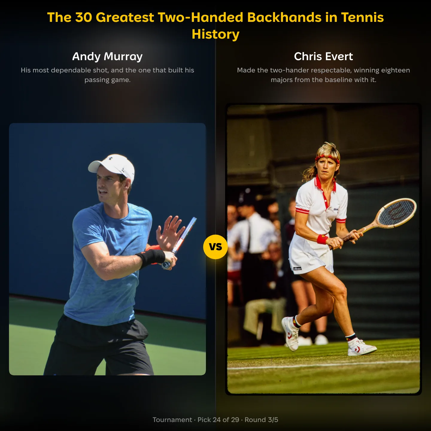 The 30 greatest two-handed backhands in tennis history, Andy Murray against Chris Evert
