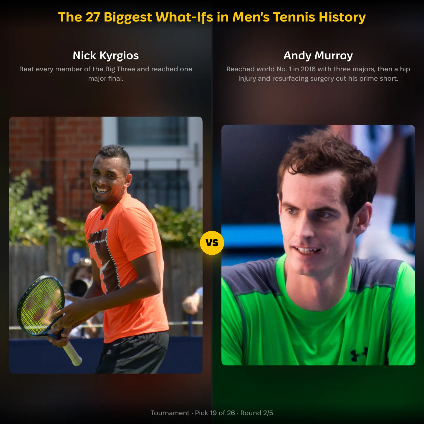 The 27 biggest what-ifs in men's tennis history, Nick Kyrgios against Andy Murray
