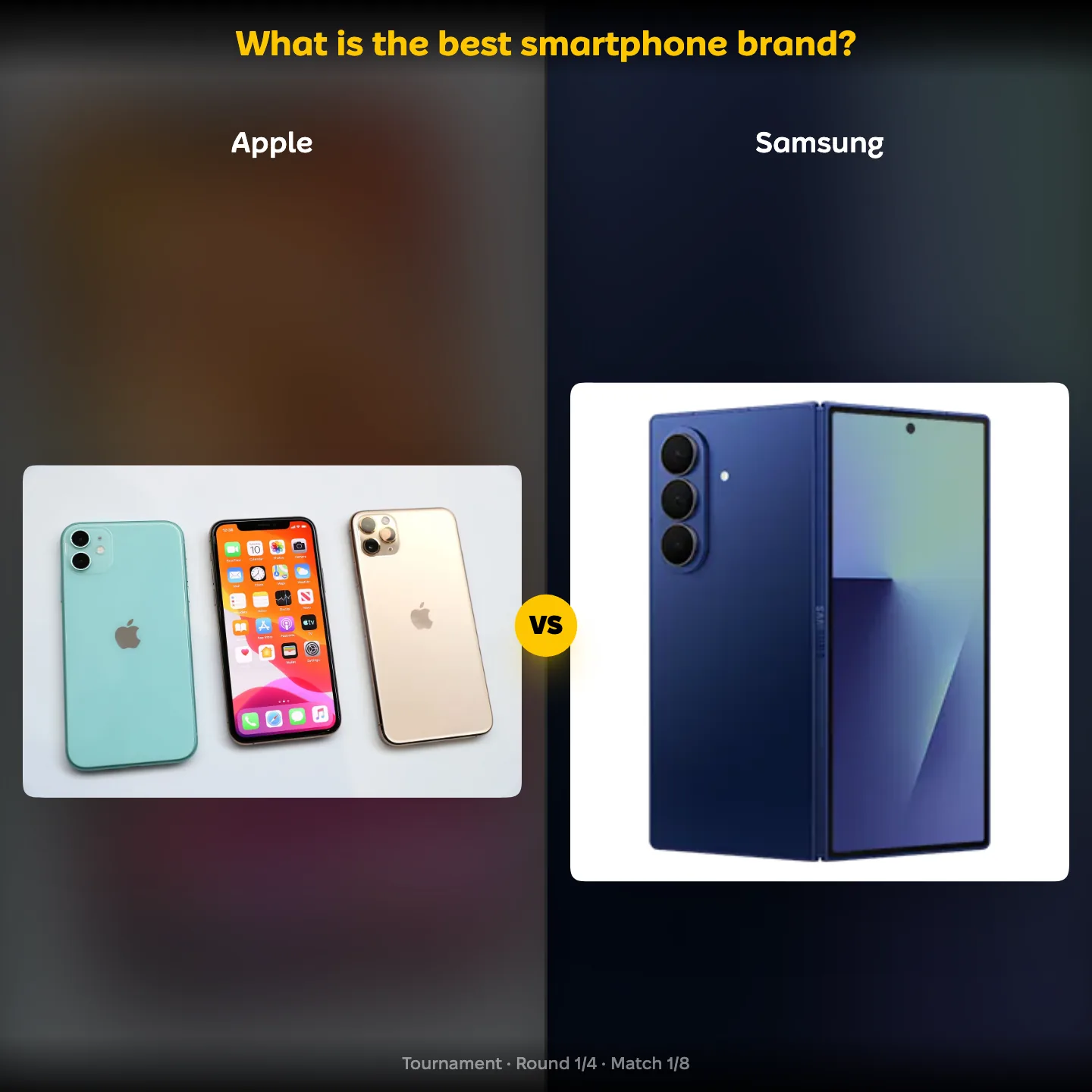 What is the best smartphone brand? ranking, showing Apple against Samsung