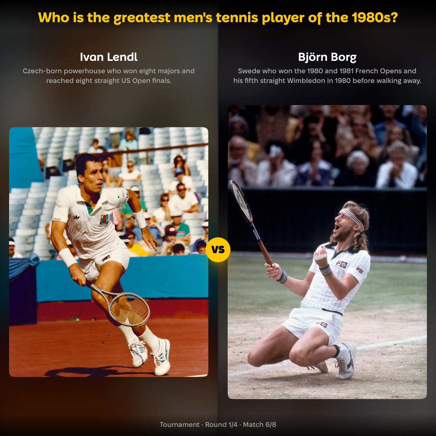The greatest men's tennis player of the 1980s ranked: Ivan Lendl against Björn Borg