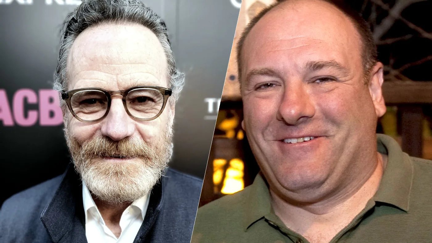 Bryan Cranston of Breaking Bad and James Gandolfini of The Sopranos, side by side