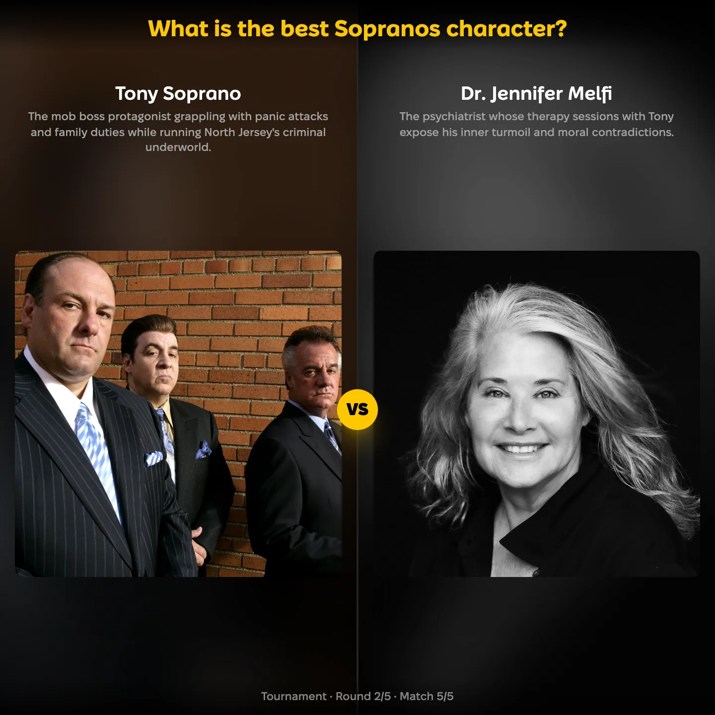 The best Sopranos character ranked, Tony Soprano against Dr. Jennifer Melfi