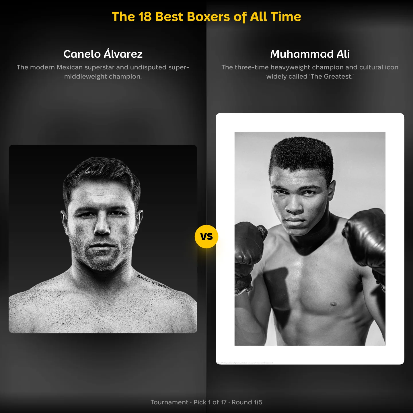 The 18 best boxers of all time ranked, with Canelo Álvarez against Muhammad Ali