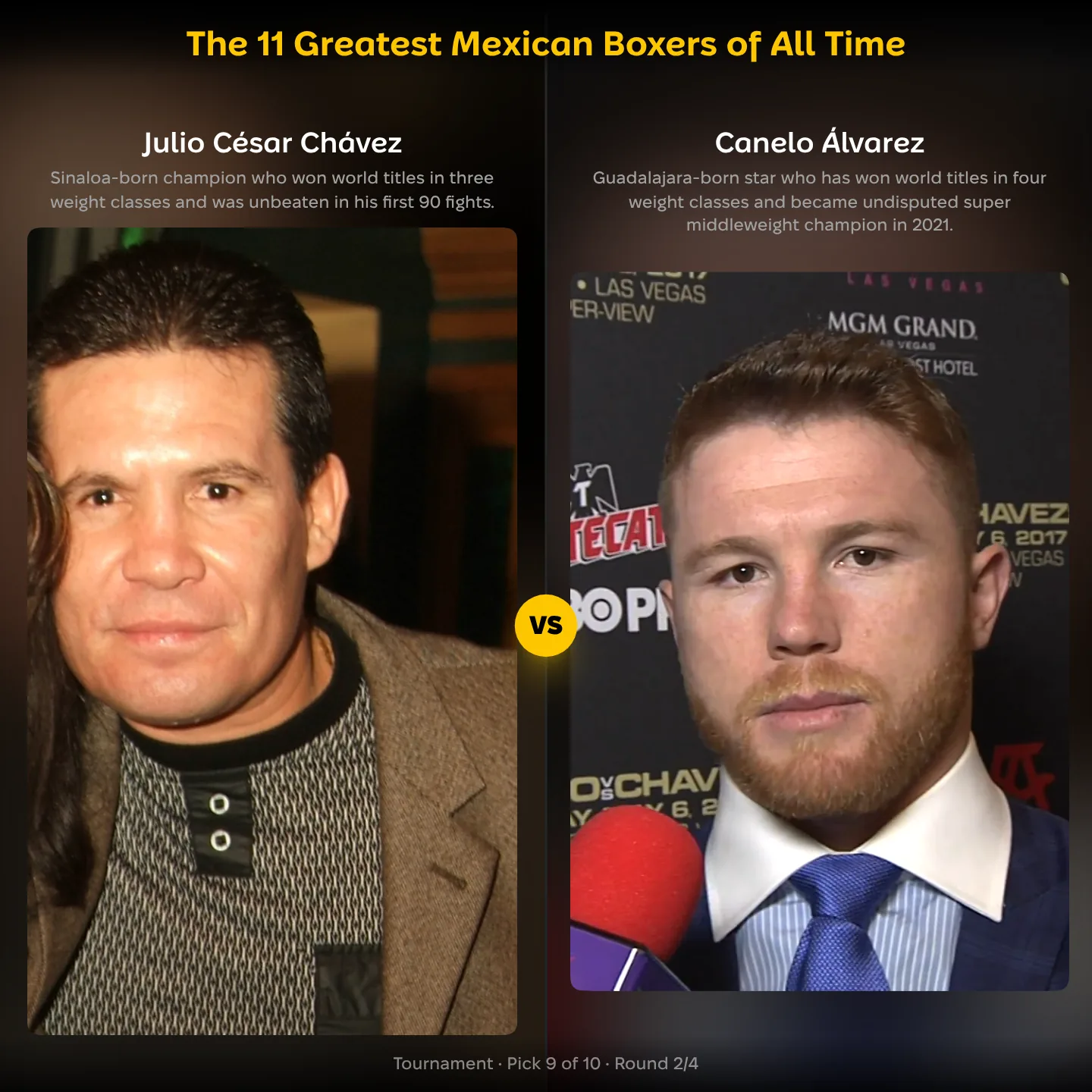 The 11 greatest Mexican boxers of all time ranked, with Julio César Chávez against Canelo Álvarez