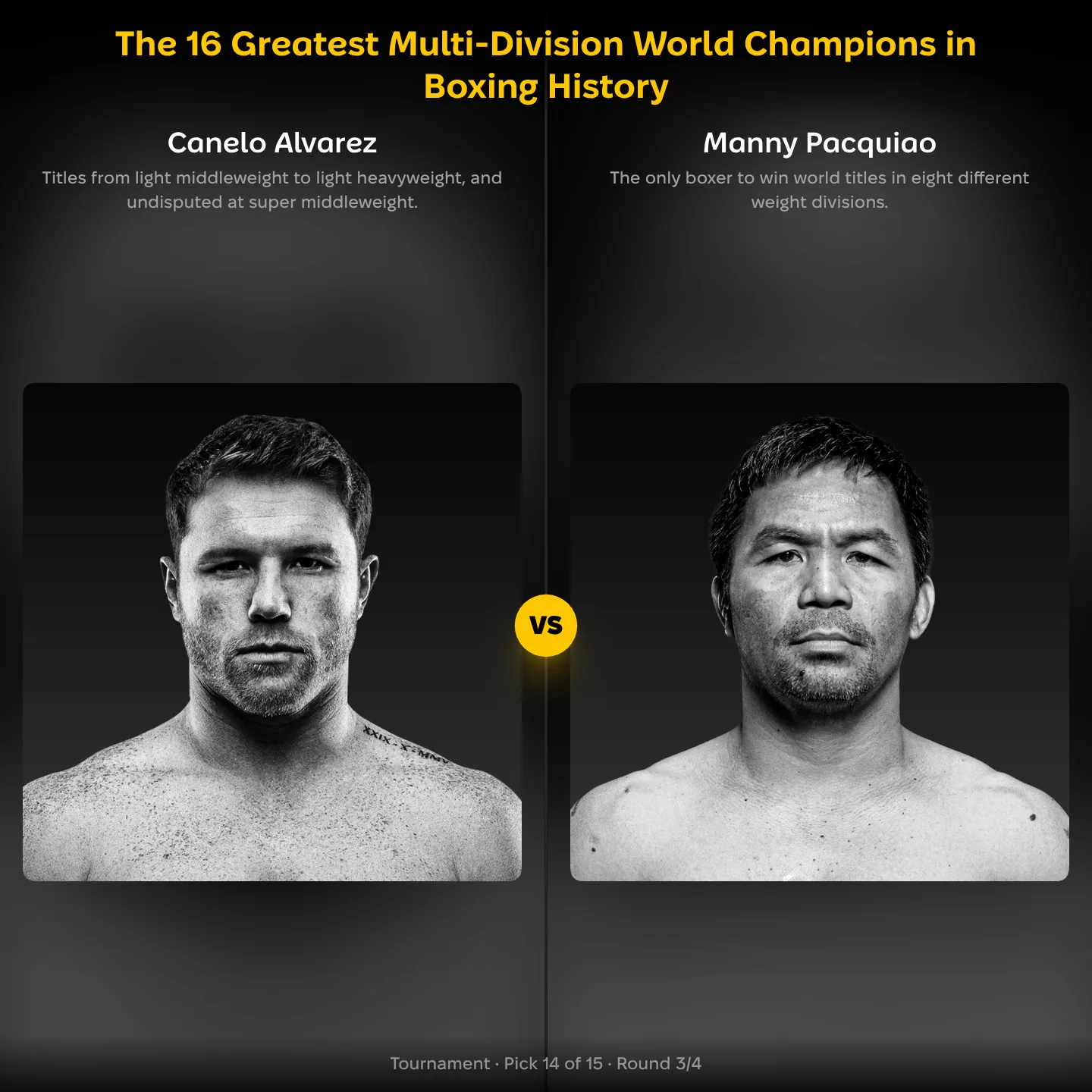 The 16 greatest multi-division world champions ranked, with Canelo Álvarez against Manny Pacquiao