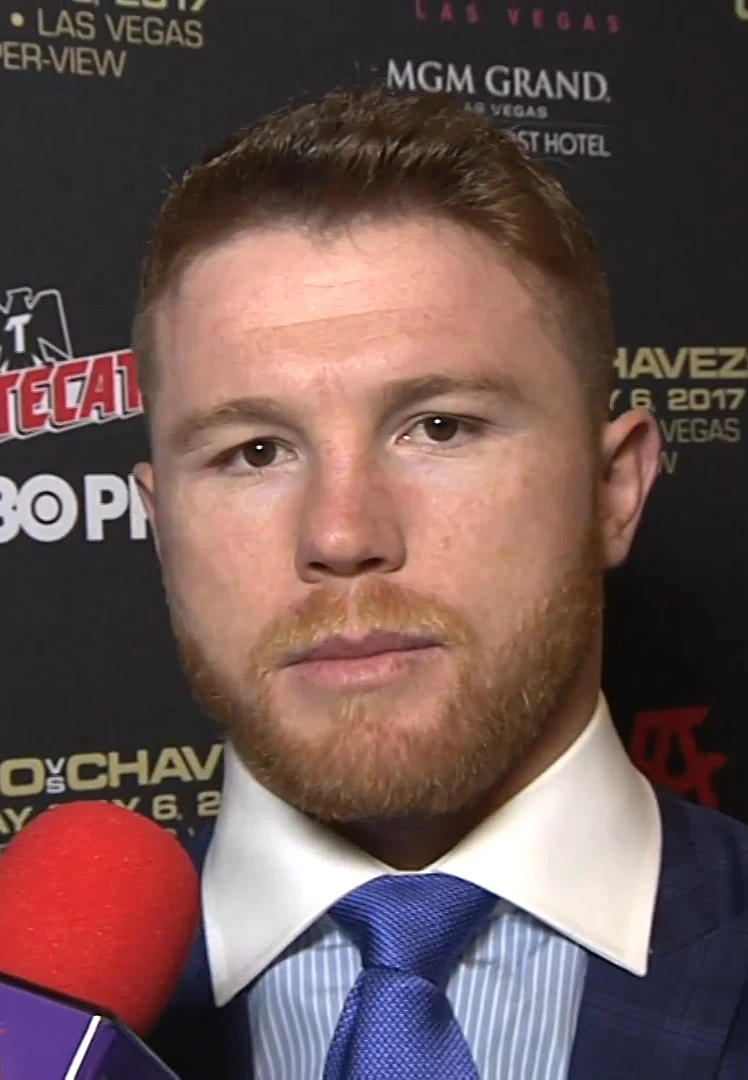 Canelo Álvarez at a 2017 press event