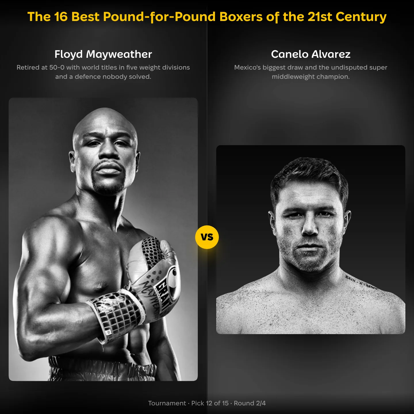 The 16 best pound-for-pound boxers of the 21st century ranked, with Floyd Mayweather against Canelo Álvarez