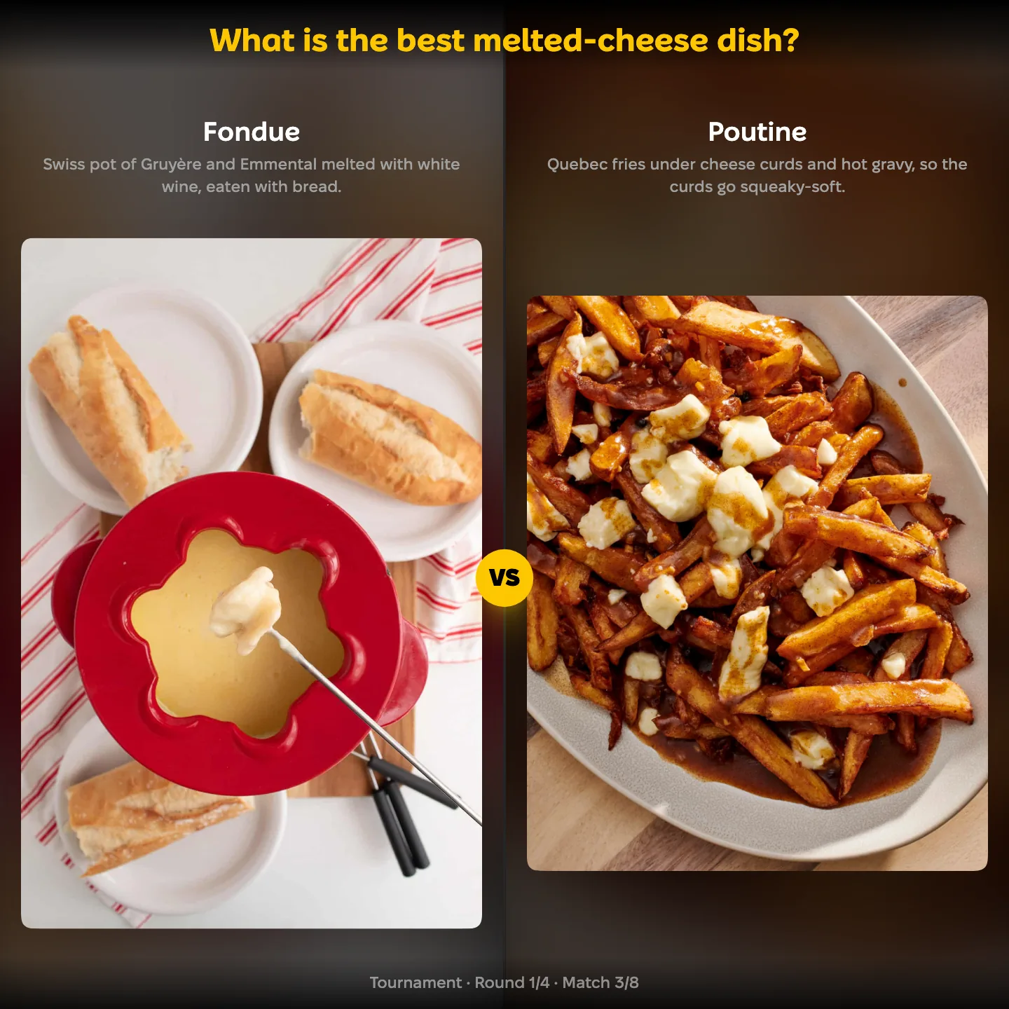 The best melted-cheese dish ranked, Fondue against Poutine