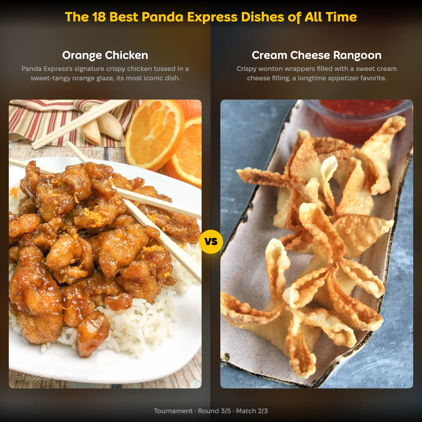 The best Panda Express dishes ranked, Orange Chicken against Cream Cheese Rangoon