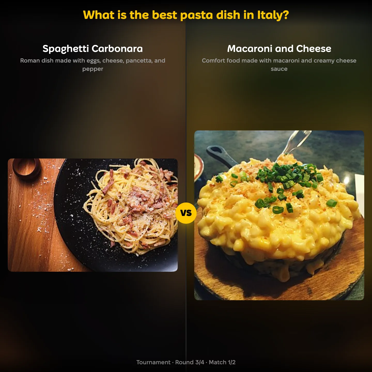 The best pasta dish in Italy ranked, Spaghetti Carbonara against Macaroni and Cheese
