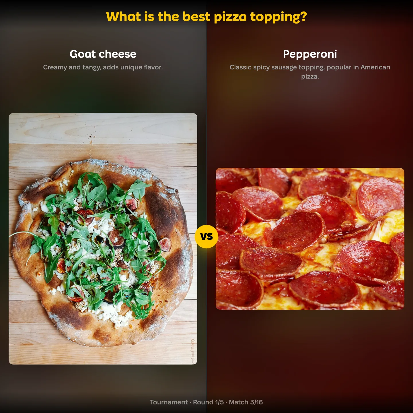 The best pizza topping ranked, Goat cheese against Pepperoni