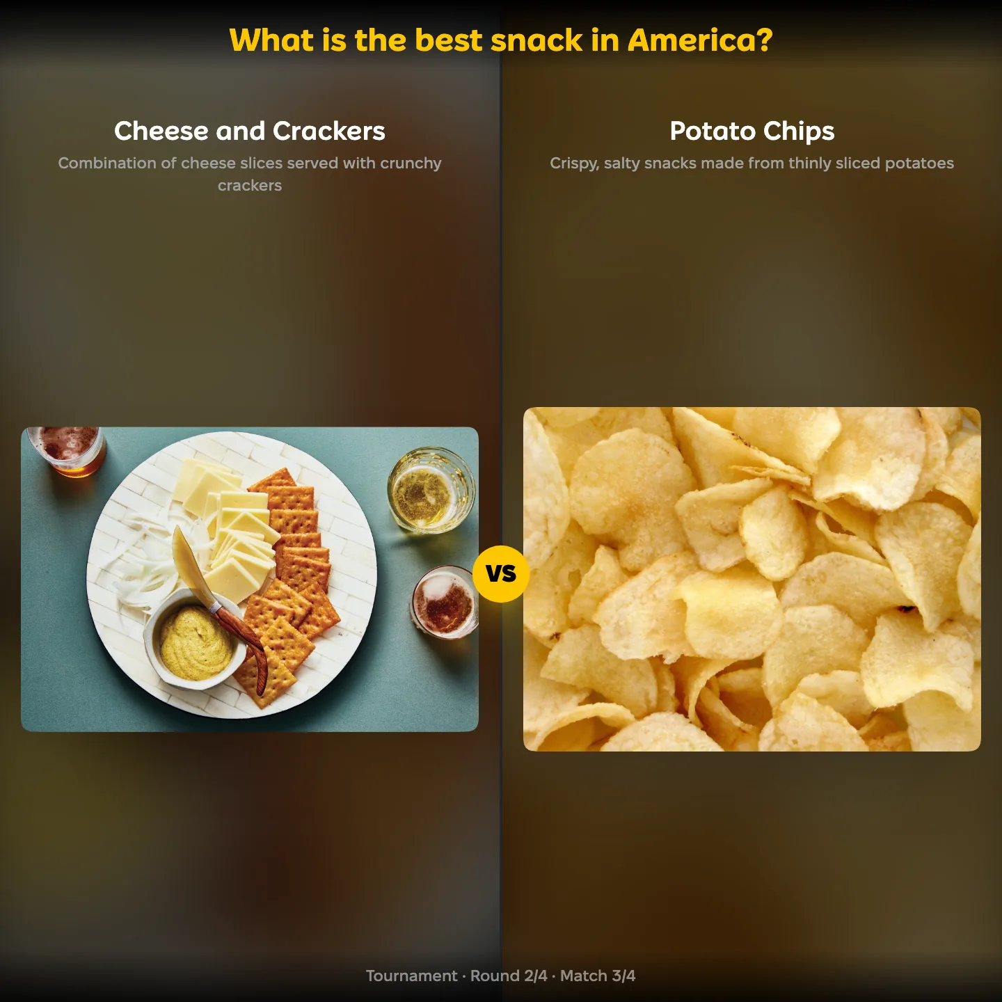 The best snack in America ranked, Cheese and Crackers against Potato Chips