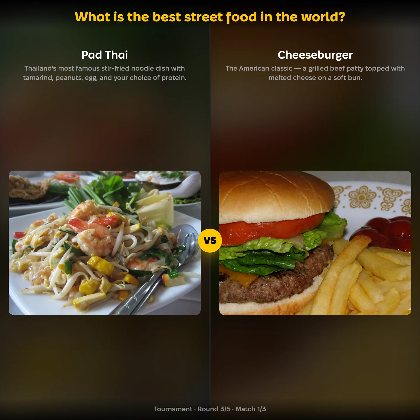 The best street food in the world ranked, Pad Thai against the Cheeseburger