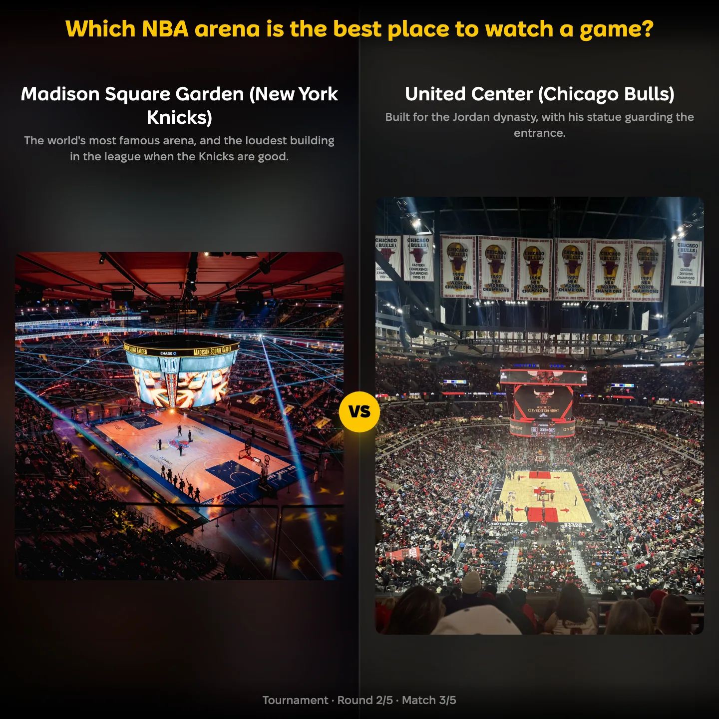 Which NBA arena is the best place to watch a game, with Madison Square Garden against the United Center