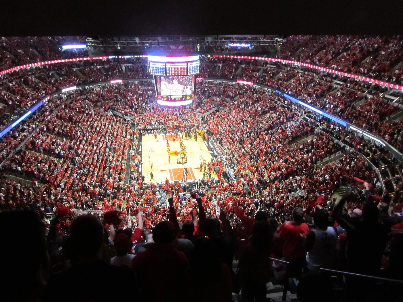 A packed, all-red United Center during the Chicago Bulls' 2011 playoff run