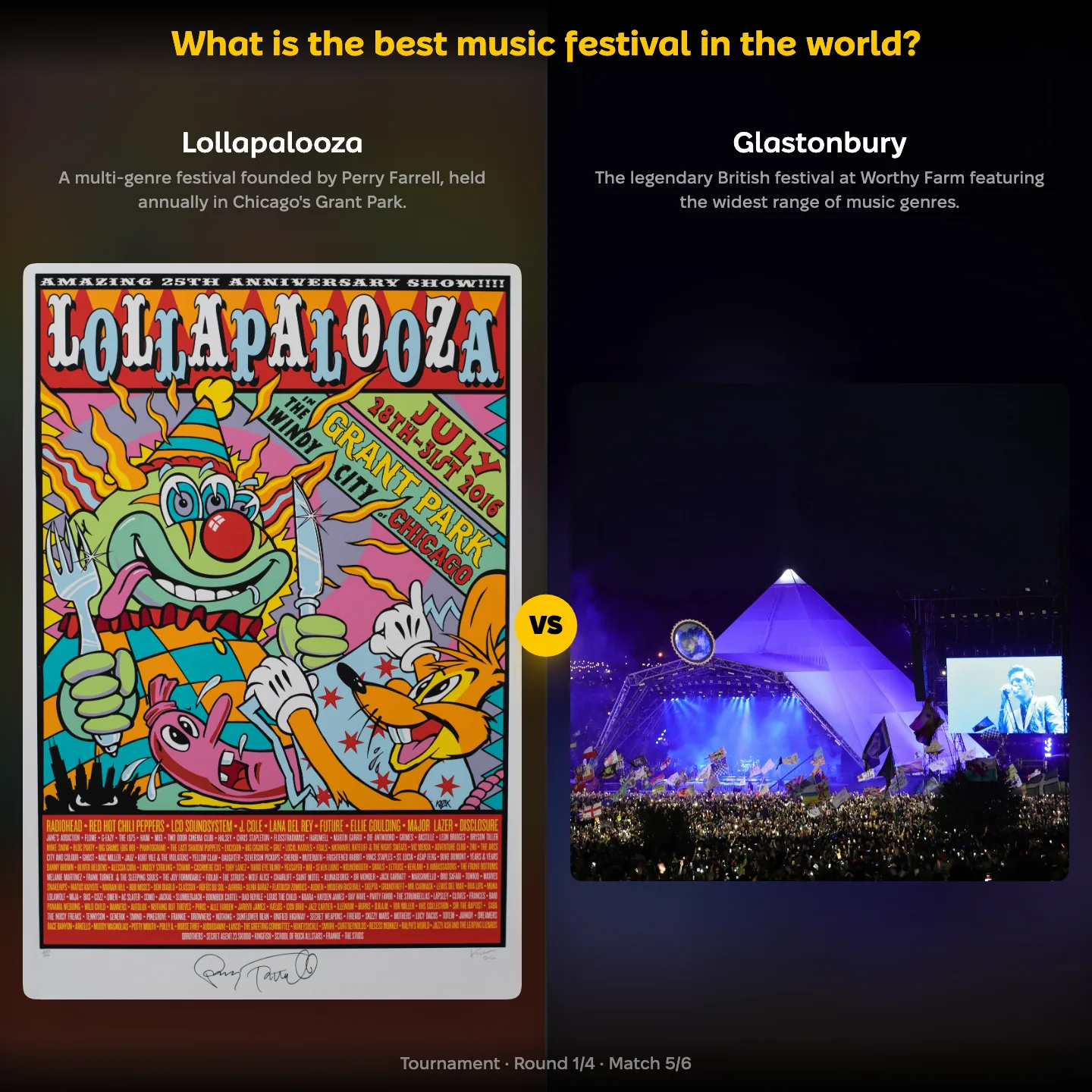 The best music festival in the world, ranked — Lollapalooza against Glastonbury