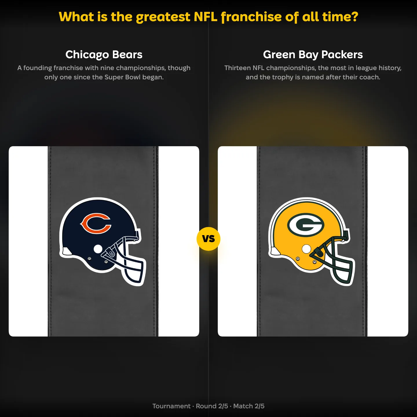 The greatest NFL franchise of all time, ranked — the Chicago Bears against the Green Bay Packers