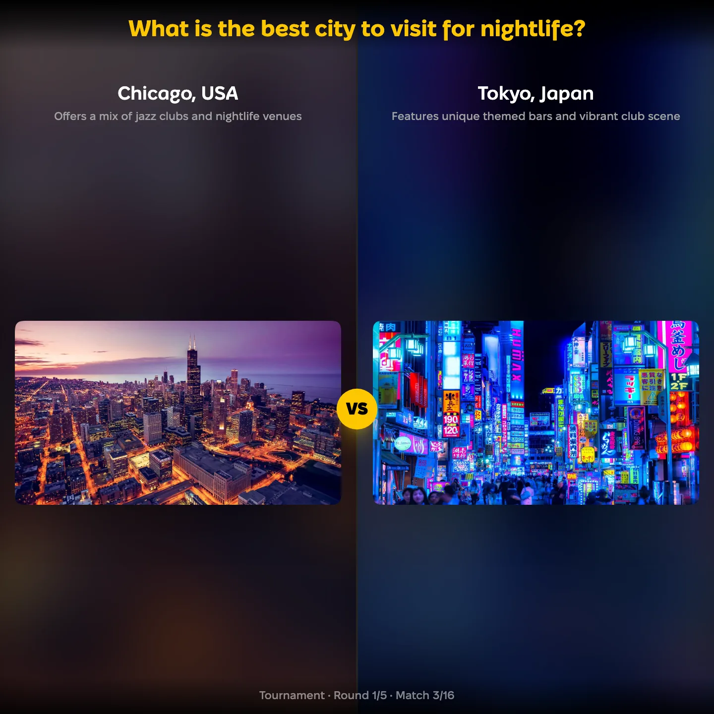 The best city to visit for nightlife, ranked — Chicago against Tokyo