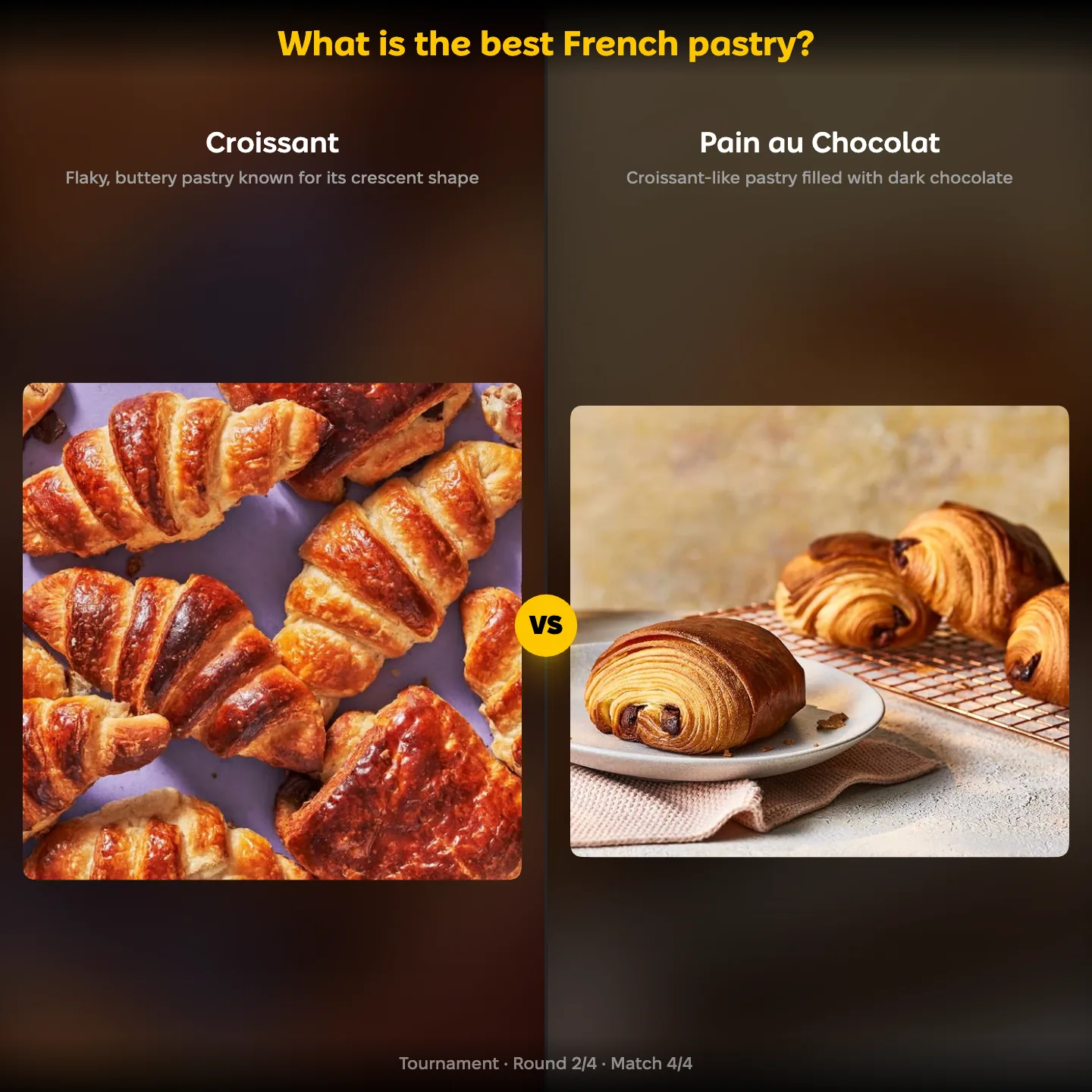 The best French pastry ranking, croissant against pain au chocolat