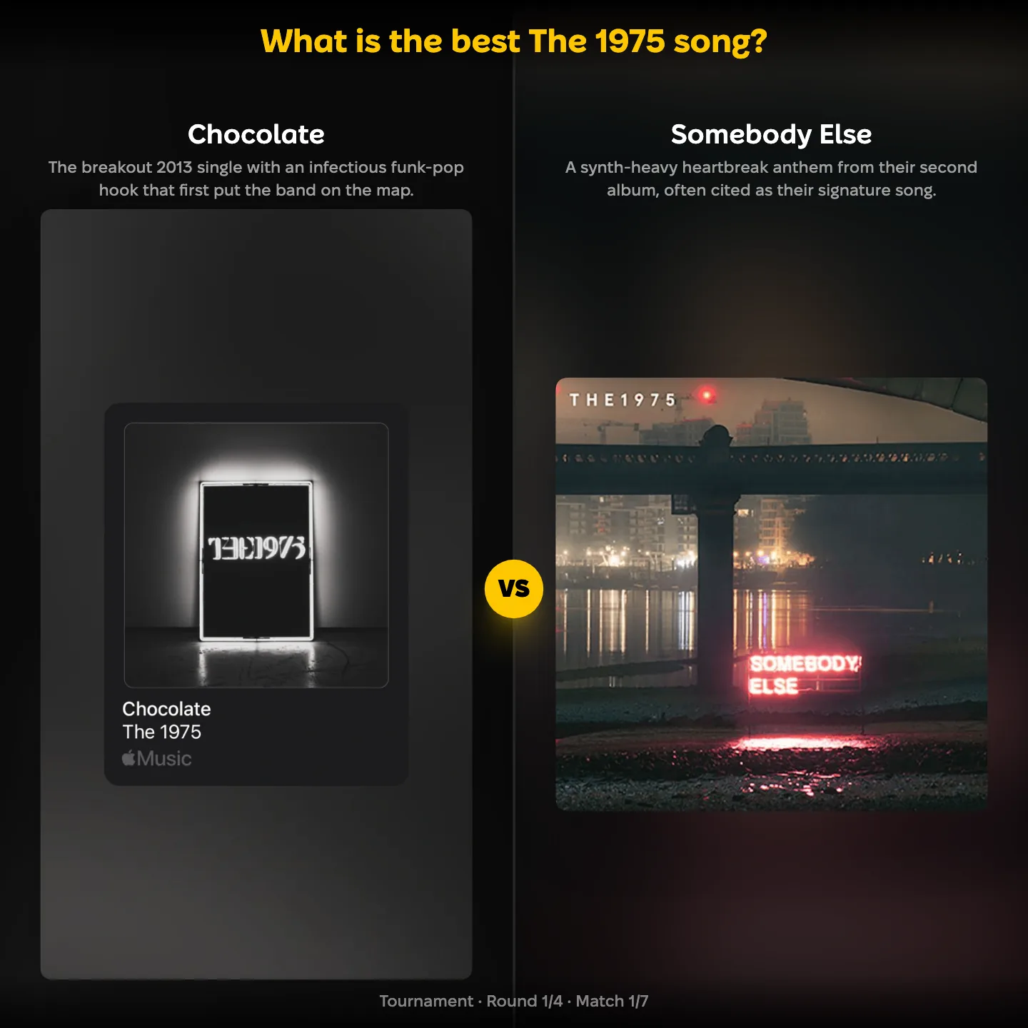 The best The 1975 song ranking, Chocolate against Somebody Else