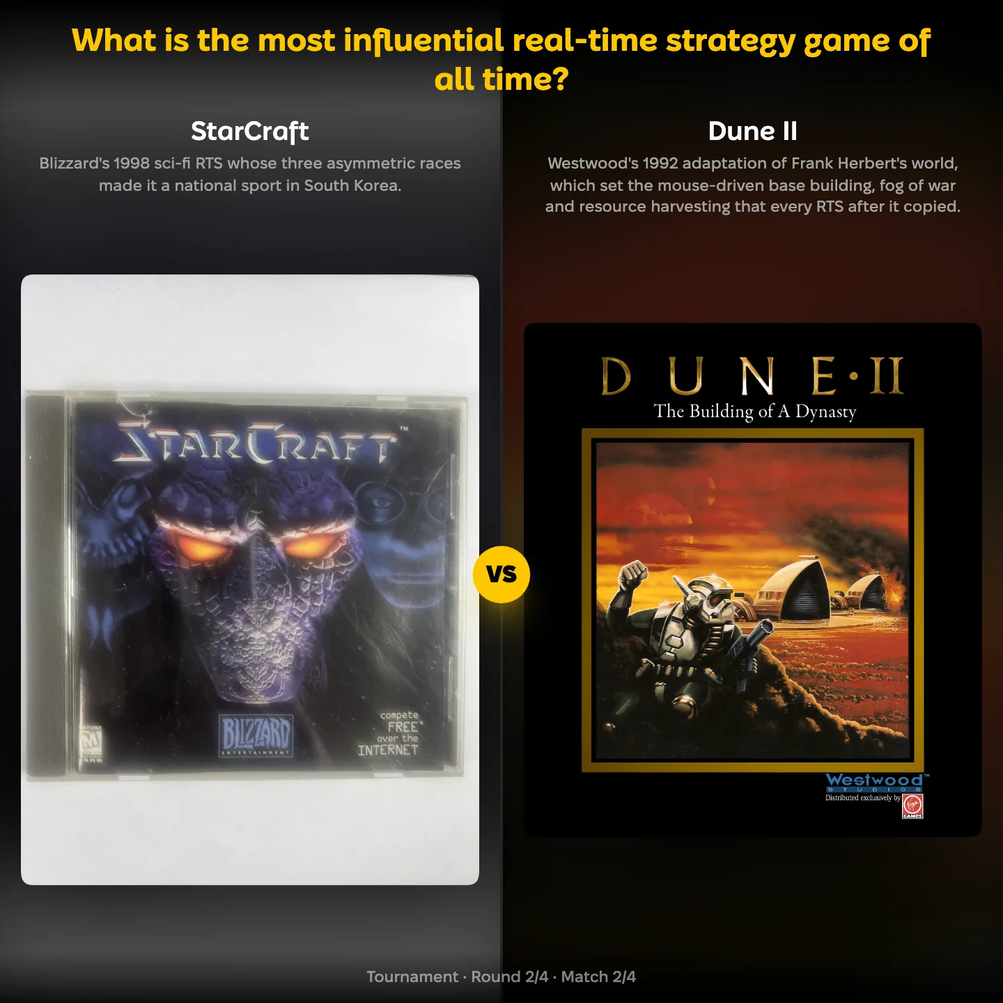 The most influential real-time strategy game of all time ranked, with StarCraft against Dune II