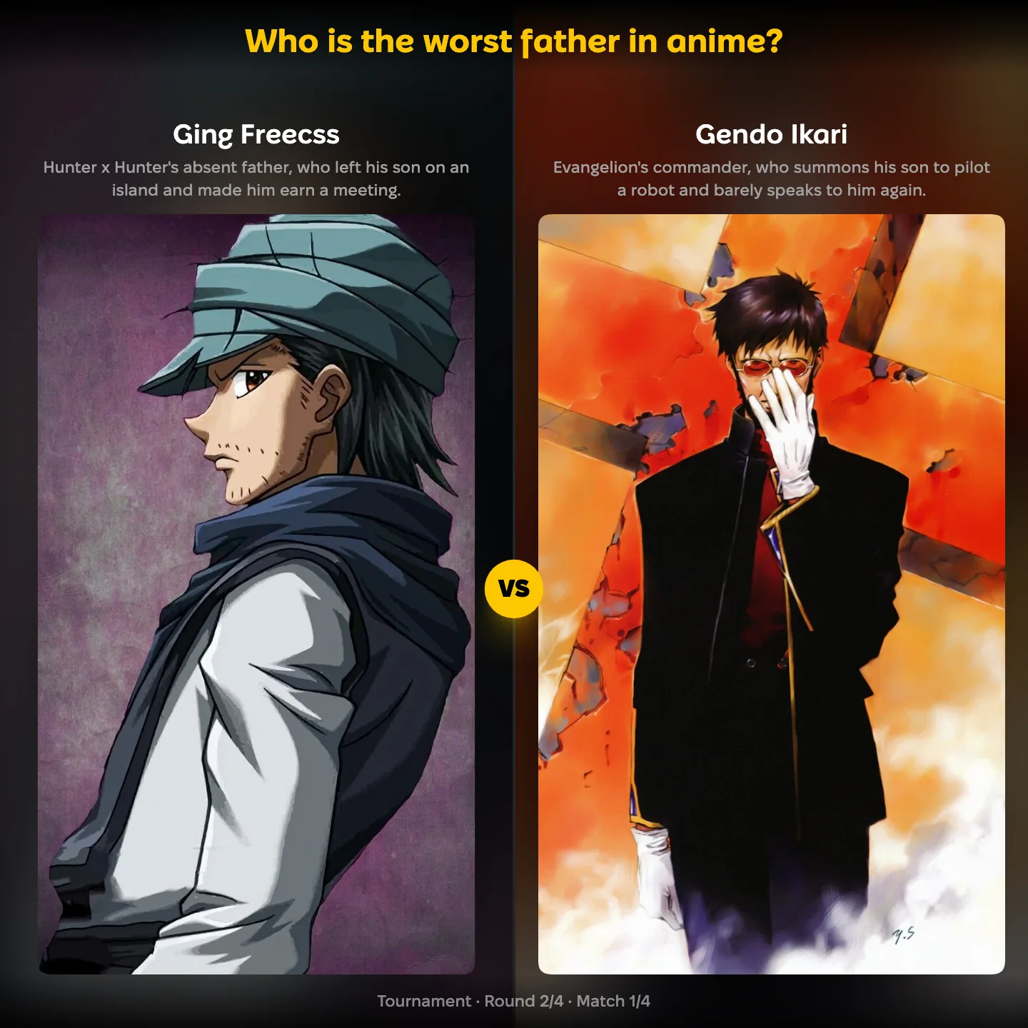 Who is the worst father in anime ranked, with Ging Freecss against Gendo Ikari
