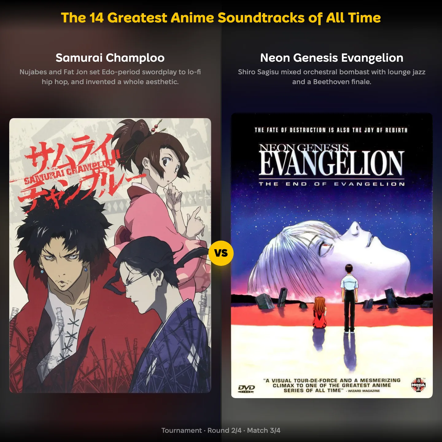 The 14 greatest anime soundtracks of all time ranked, with Samurai Champloo against Neon Genesis Evangelion