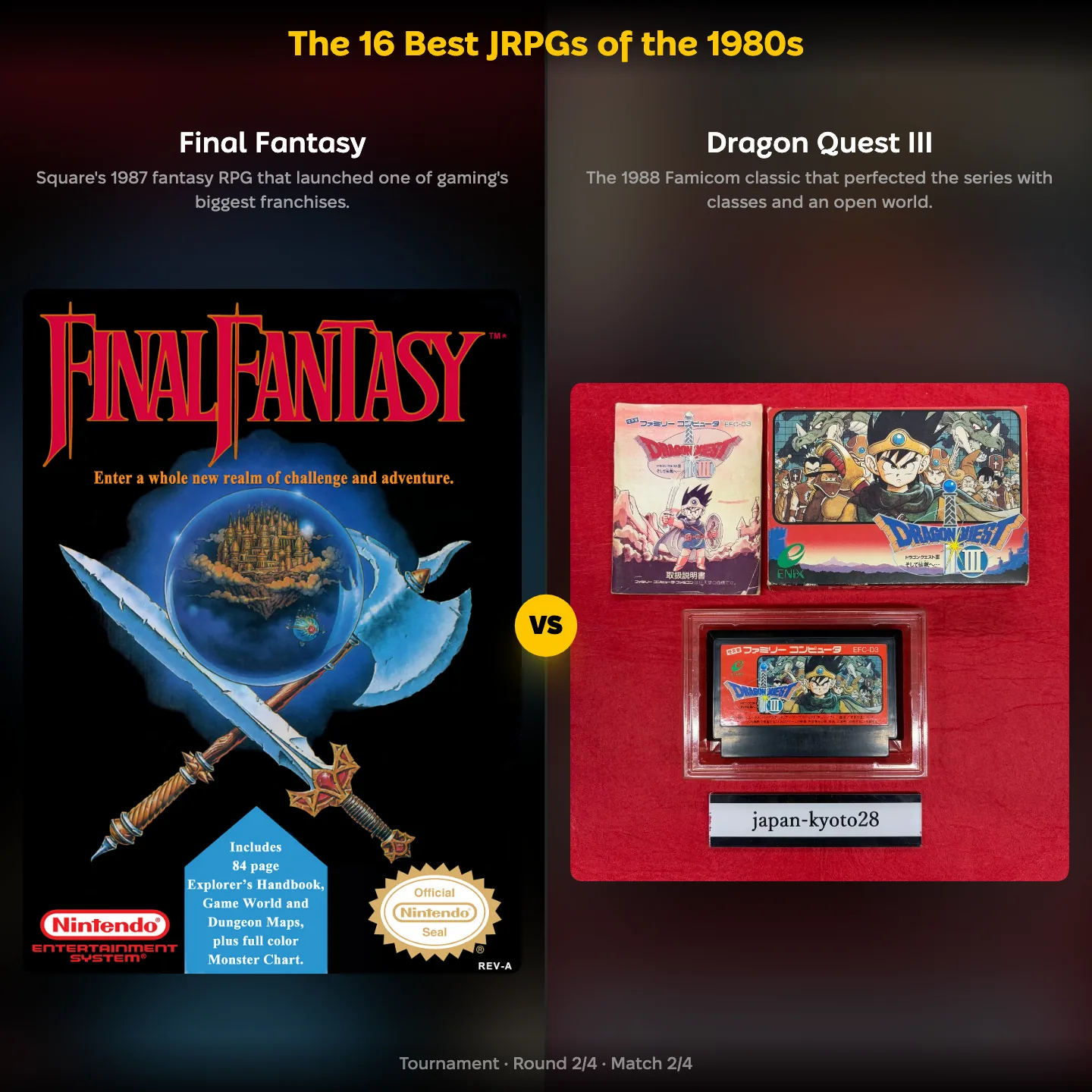 The 16 best JRPGs of the 1980s ranked, with the original Final Fantasy against Dragon Quest III