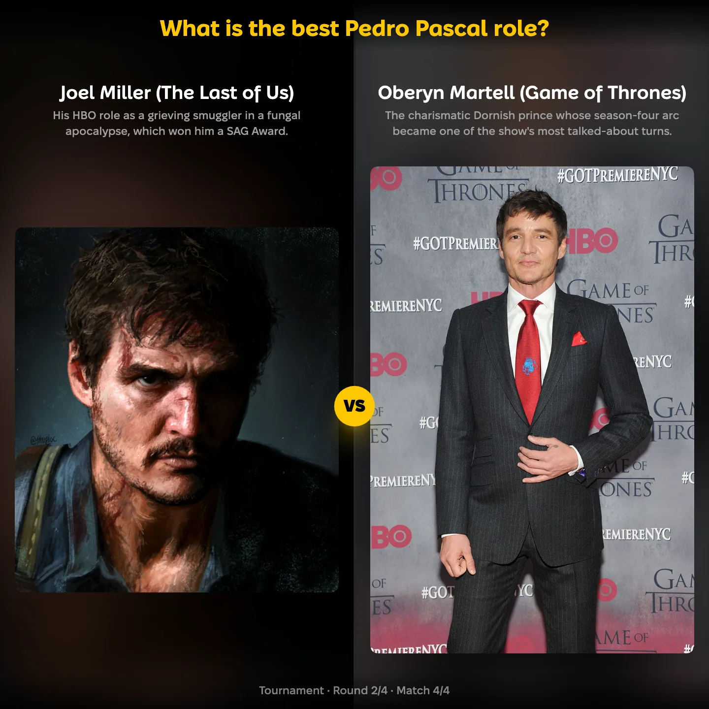 The best Pedro Pascal role ranked, with Joel Miller against Oberyn Martell from Game of Thrones