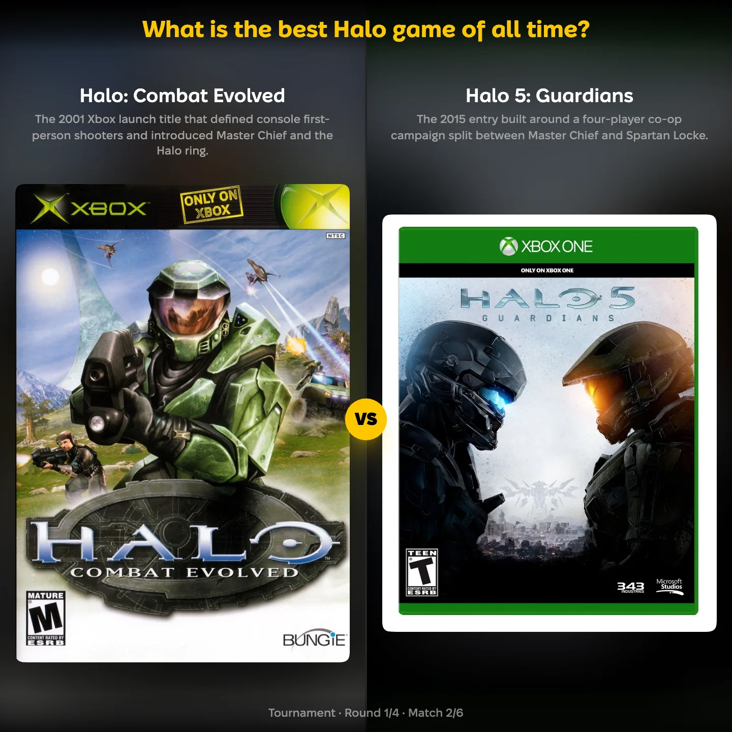 The best Halo game of all time ranked, with Halo: Combat Evolved against Halo 5: Guardians