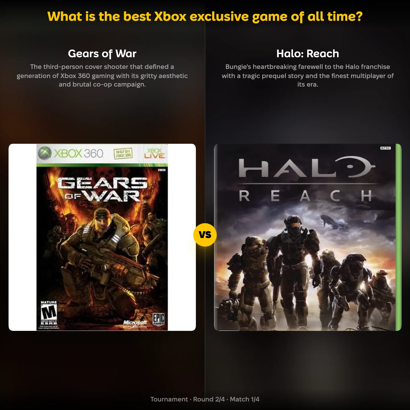 The best Xbox exclusive game of all time ranked, with Halo: Reach against Gears of War