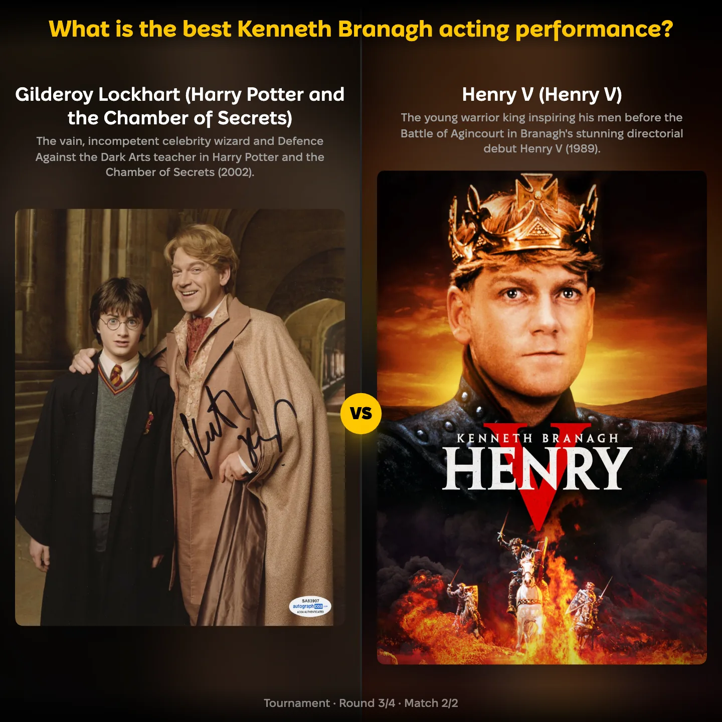 The best Kenneth Branagh acting performance ranked — Gilderoy Lockhart from Harry Potter against Henry V