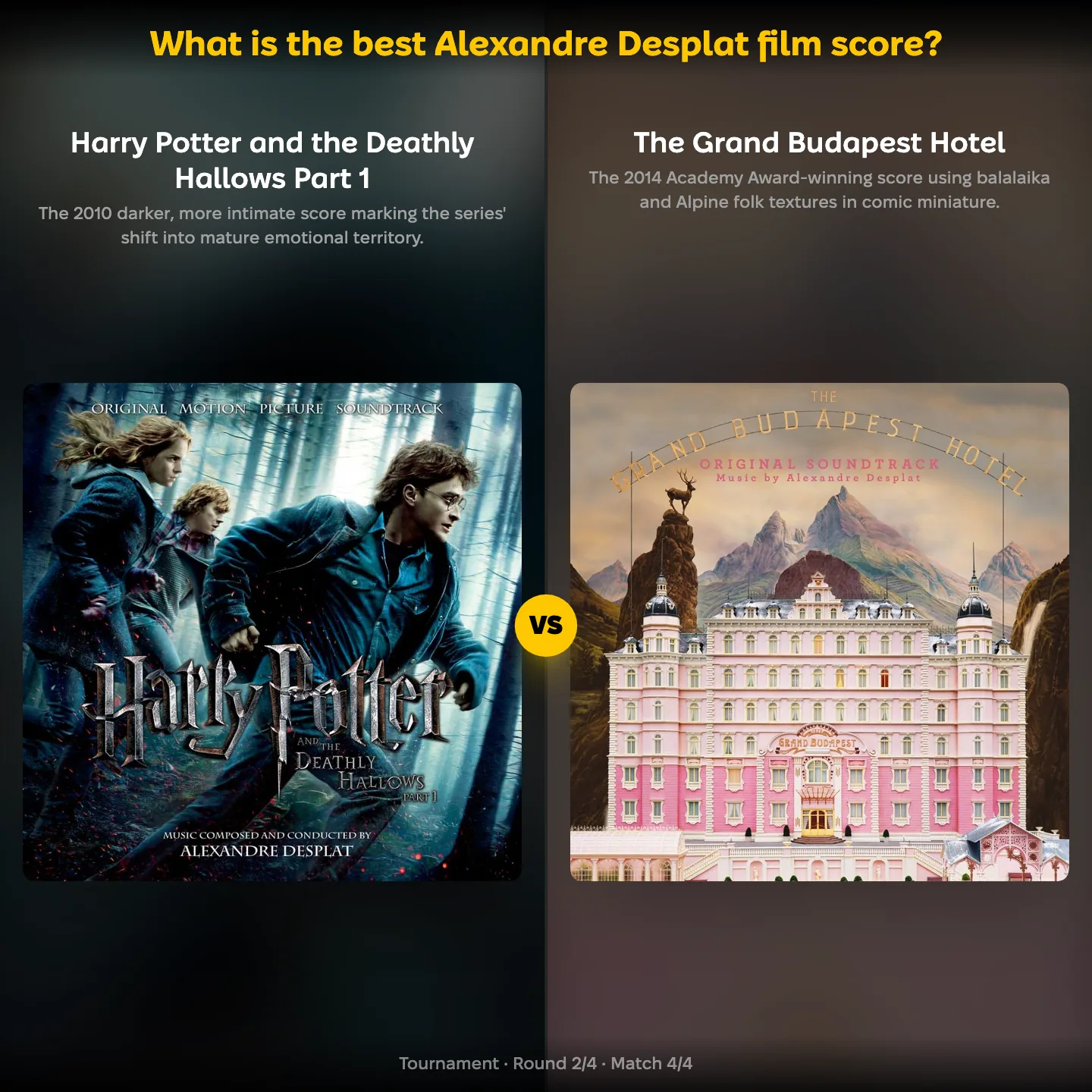 The best Alexandre Desplat film score ranked — Harry Potter and the Deathly Hallows Part 1 against The Grand Budapest Hotel