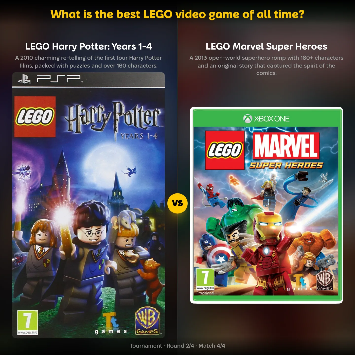 The best LEGO video game of all time ranked — LEGO Harry Potter Years 1-4 against LEGO Marvel Super Heroes