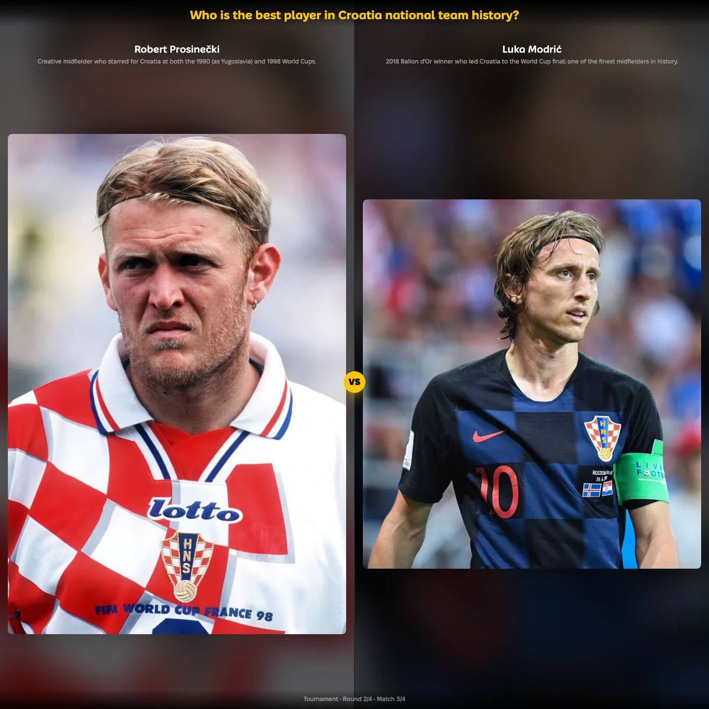 The best players in Croatia national team history ranked — Robert Prosinečki against Luka Modrić