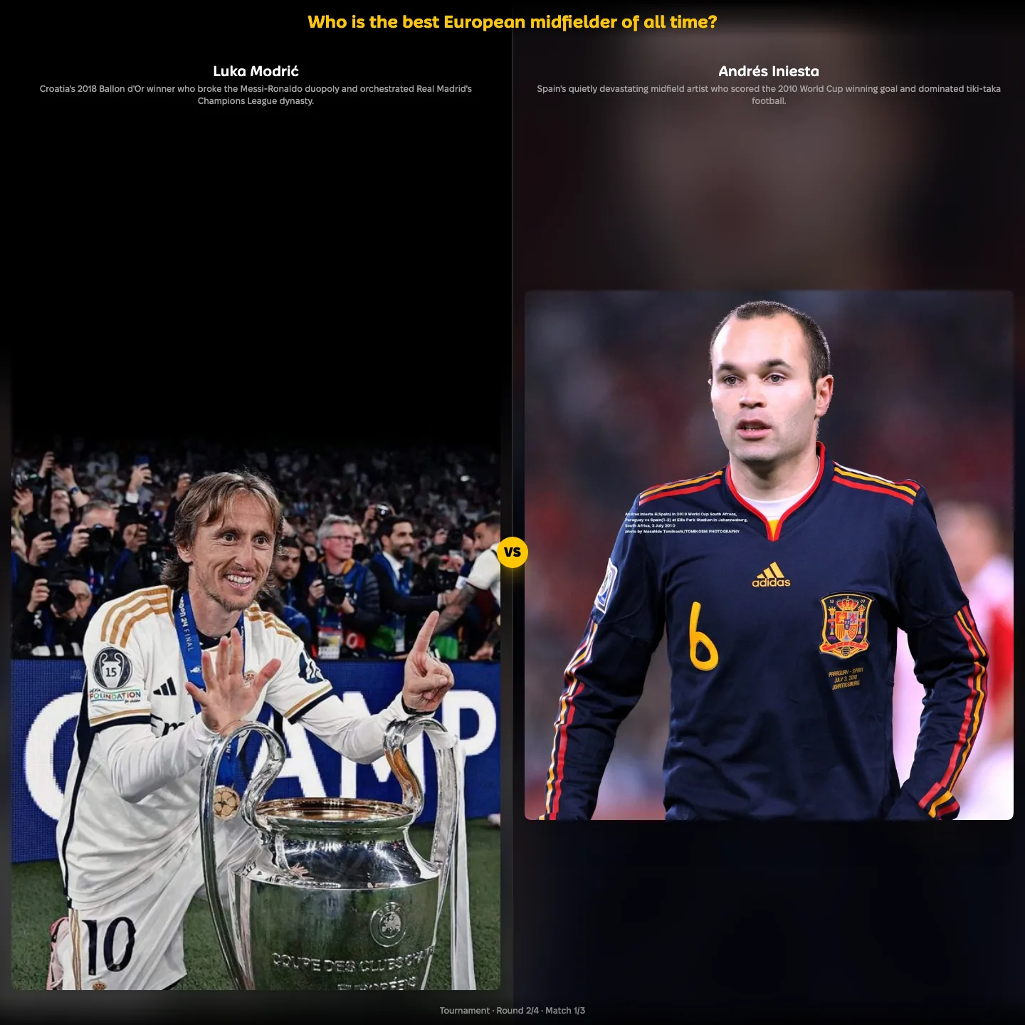 The best European midfielders of all time ranked — Luka Modrić up against Andrés Iniesta