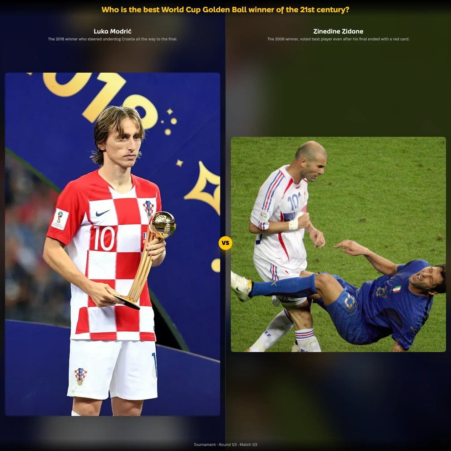 The best World Cup Golden Ball winners of the 21st century ranked — Luka Modrić against Zinedine Zidane