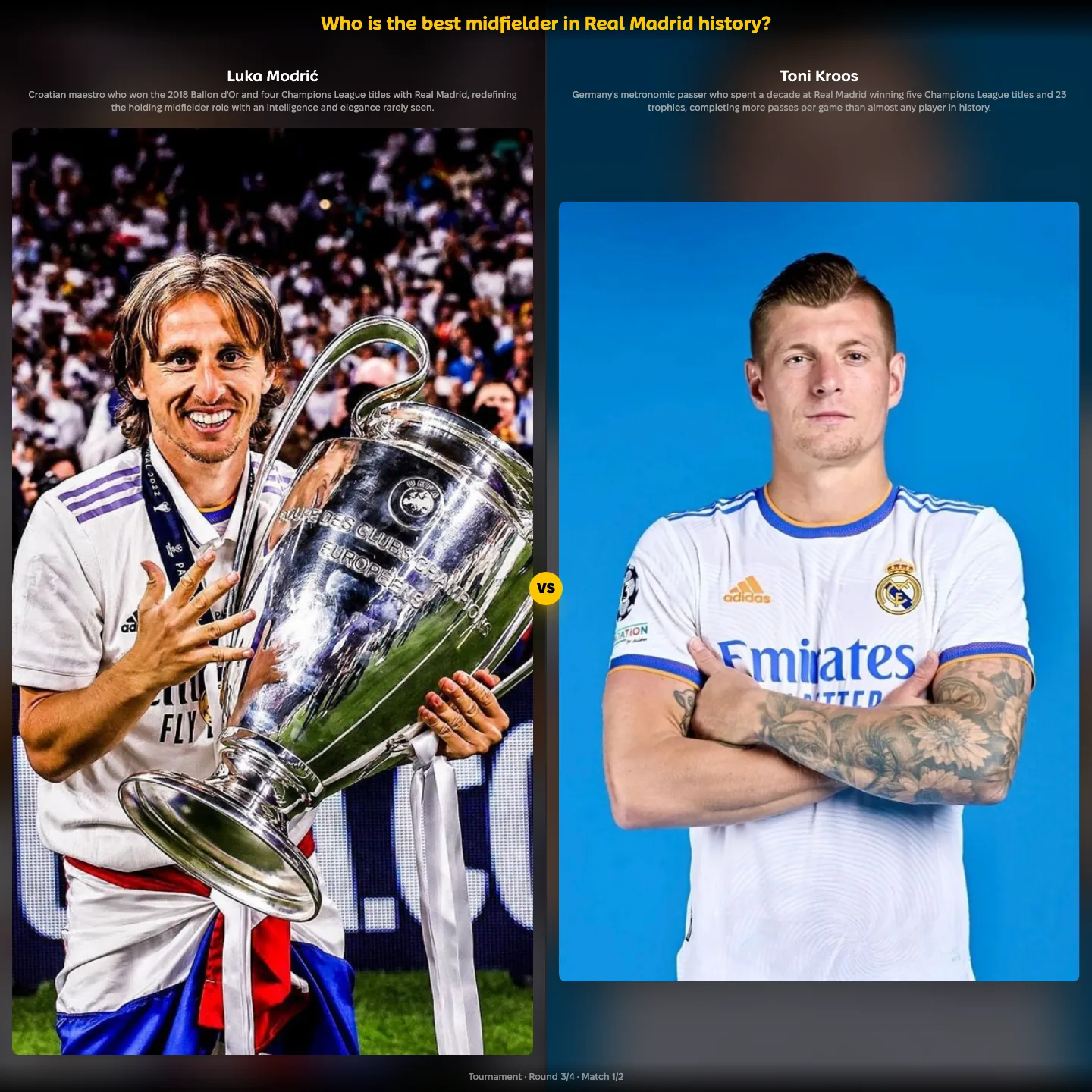 The best midfielders in Real Madrid history ranked — Luka Modrić against Toni Kroos