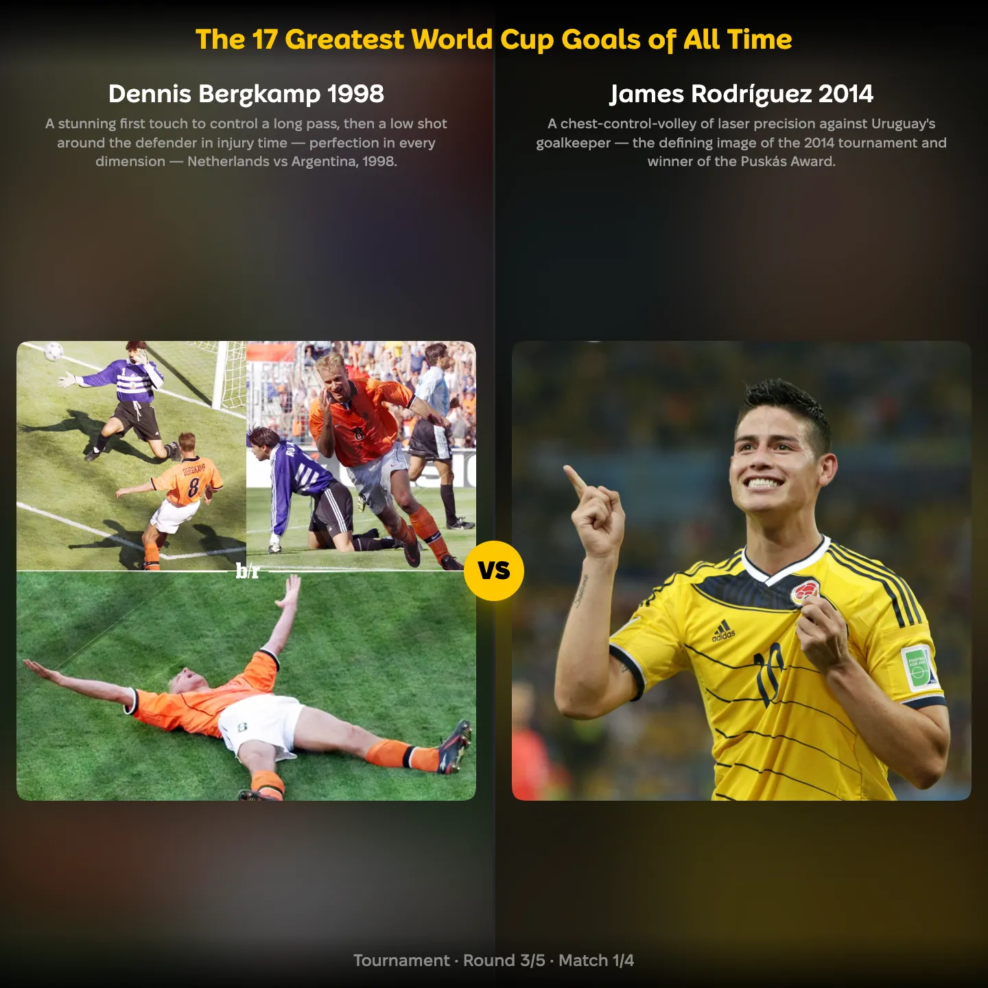 The most beautiful World Cup goals ranked, including James Rodríguez's 2014 volley