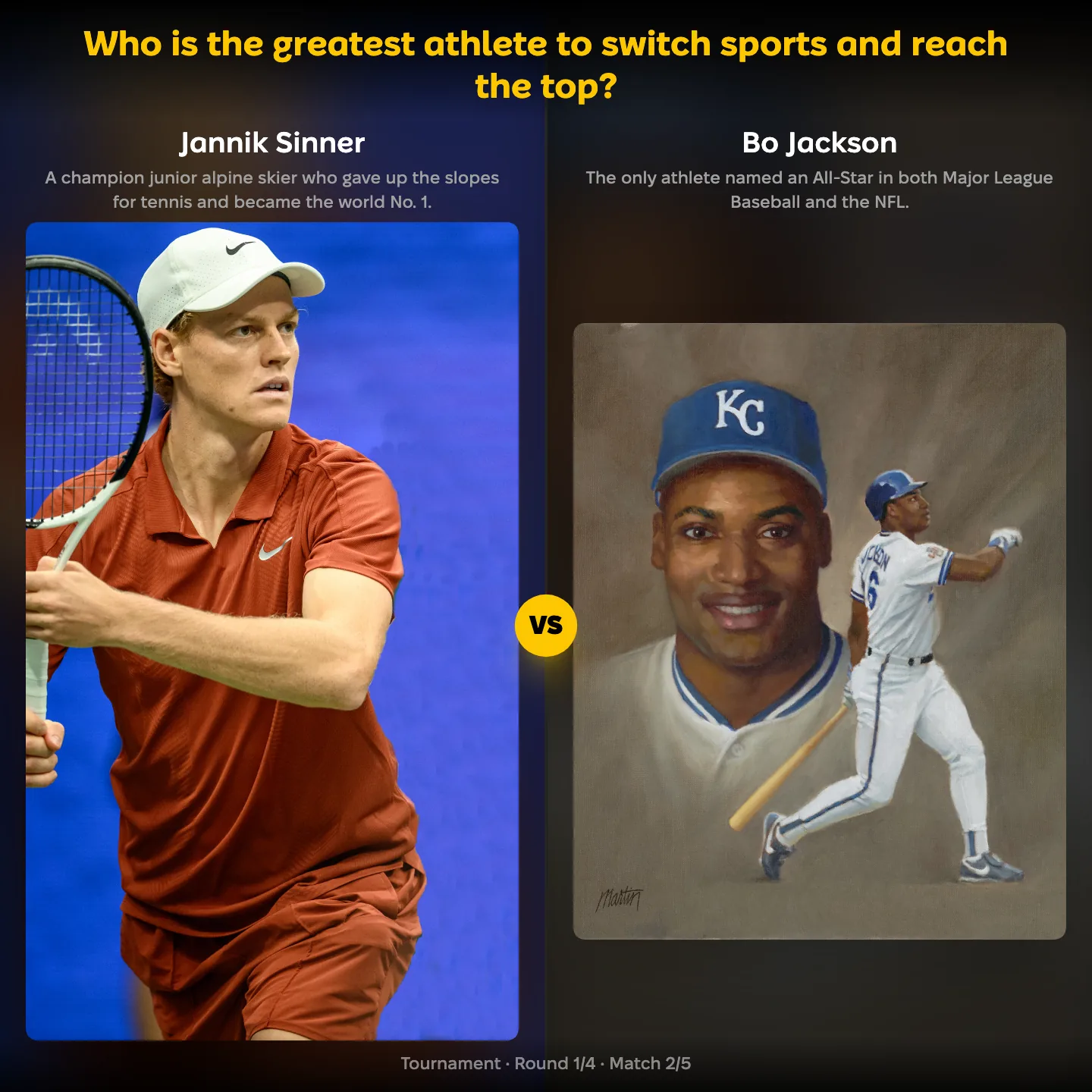 The greatest athlete to switch sports and reach the top, ranked — Jannik Sinner versus Bo Jackson