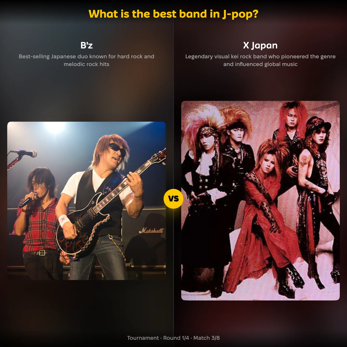 What is the best band in J-pop? ranking — B'z against X Japan