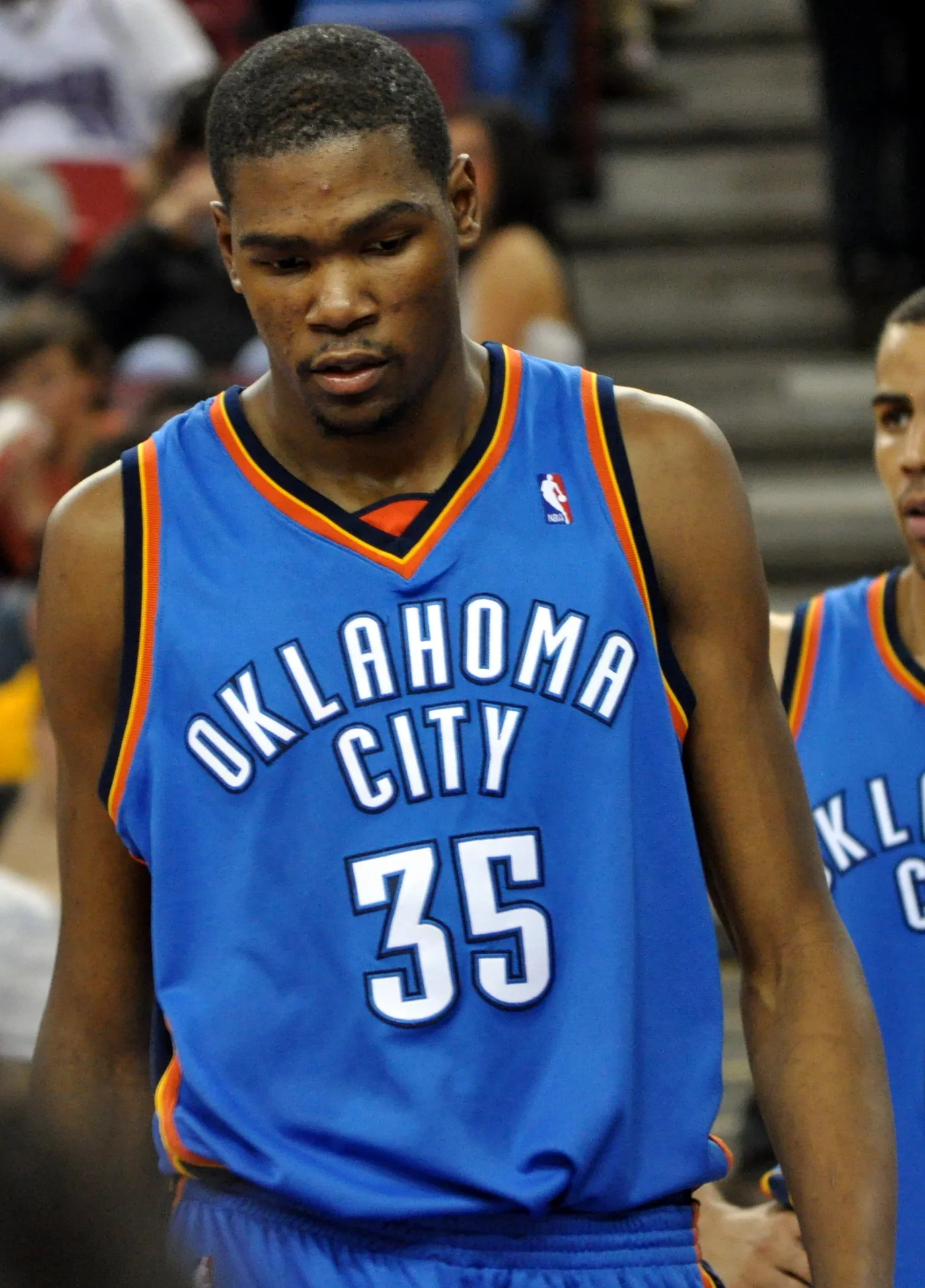 Kevin Durant in an Oklahoma City Thunder jersey at ARCO Arena in 2010