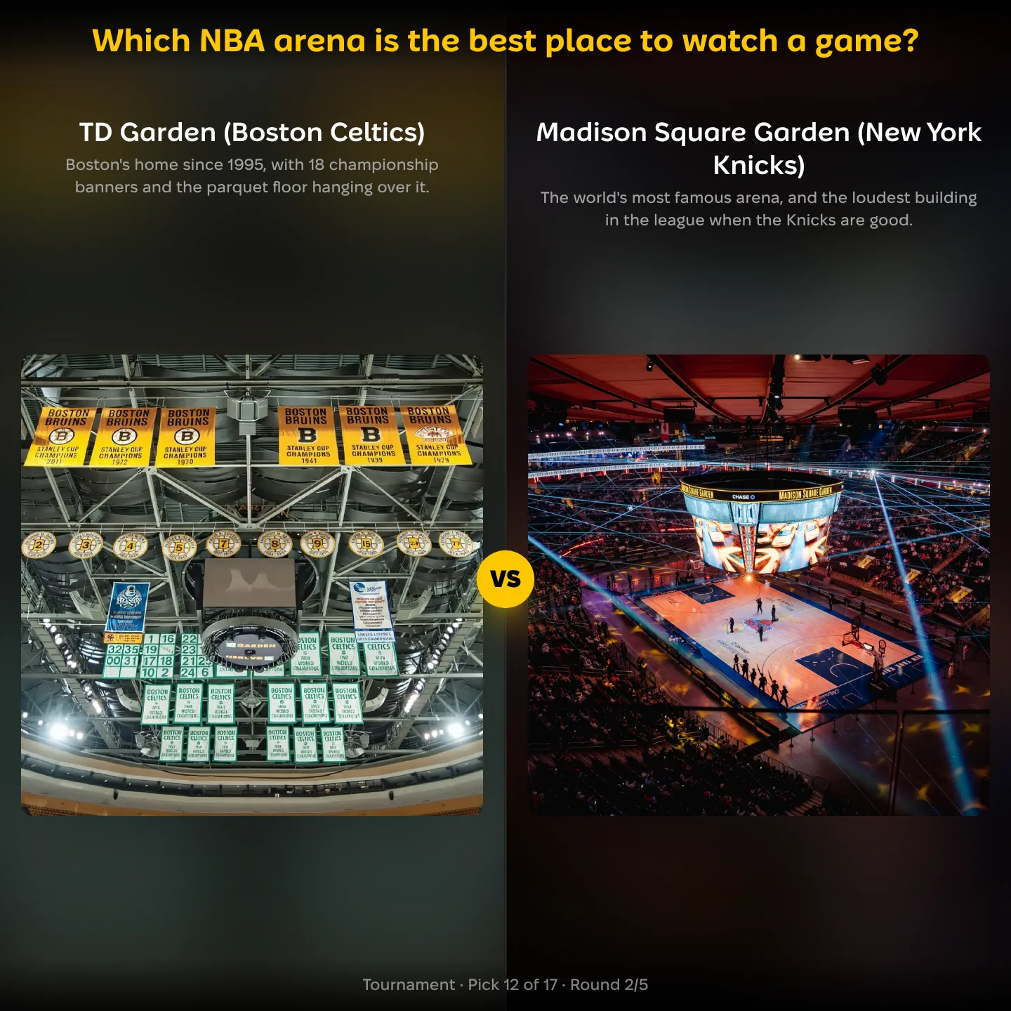 TD Garden vs Madison Square Garden in the ranking of the best NBA arenas to watch a game