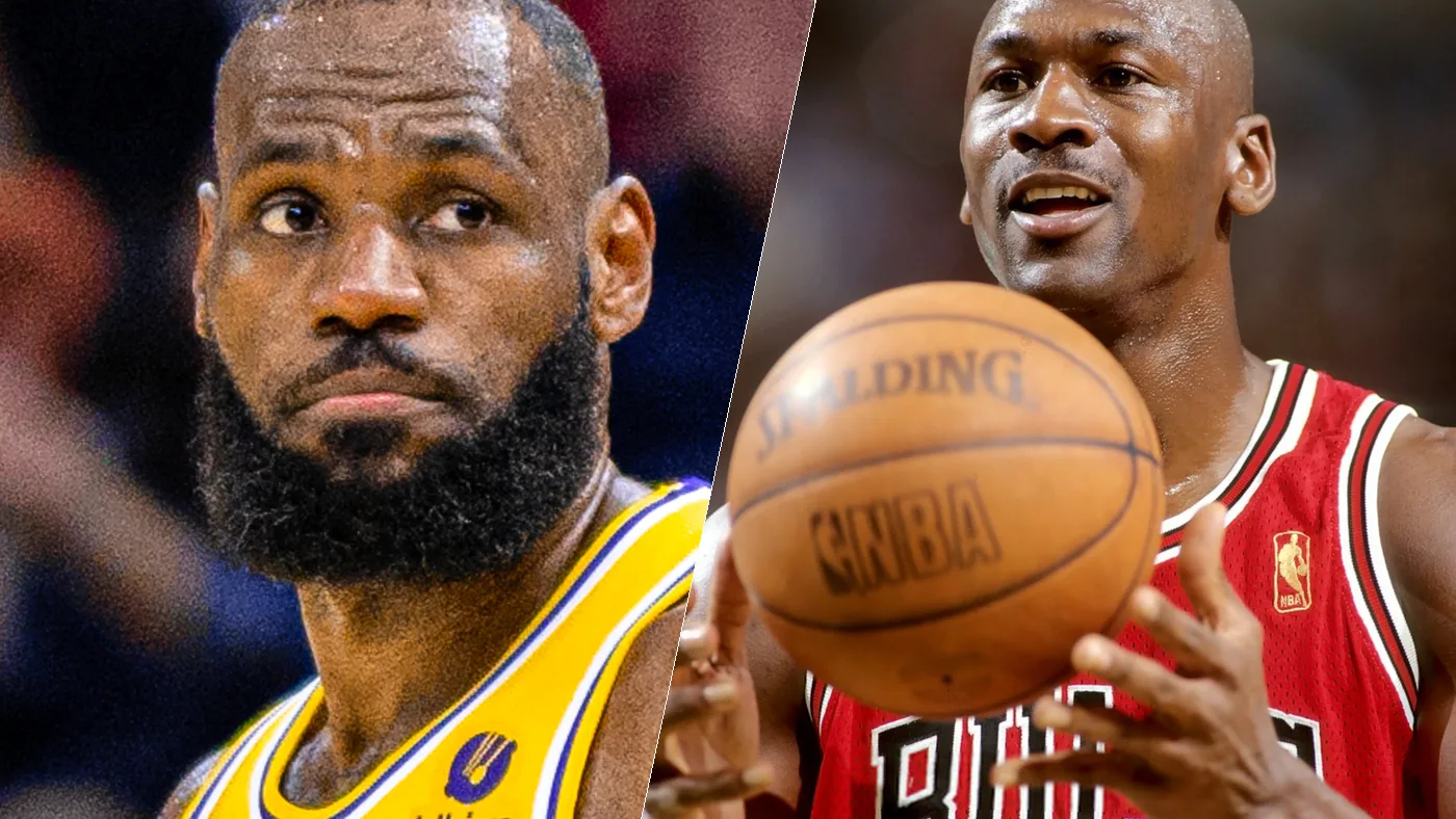 LeBron James and Michael Jordan side by side, the two names at the centre of basketball's greatest-of-all-time argument