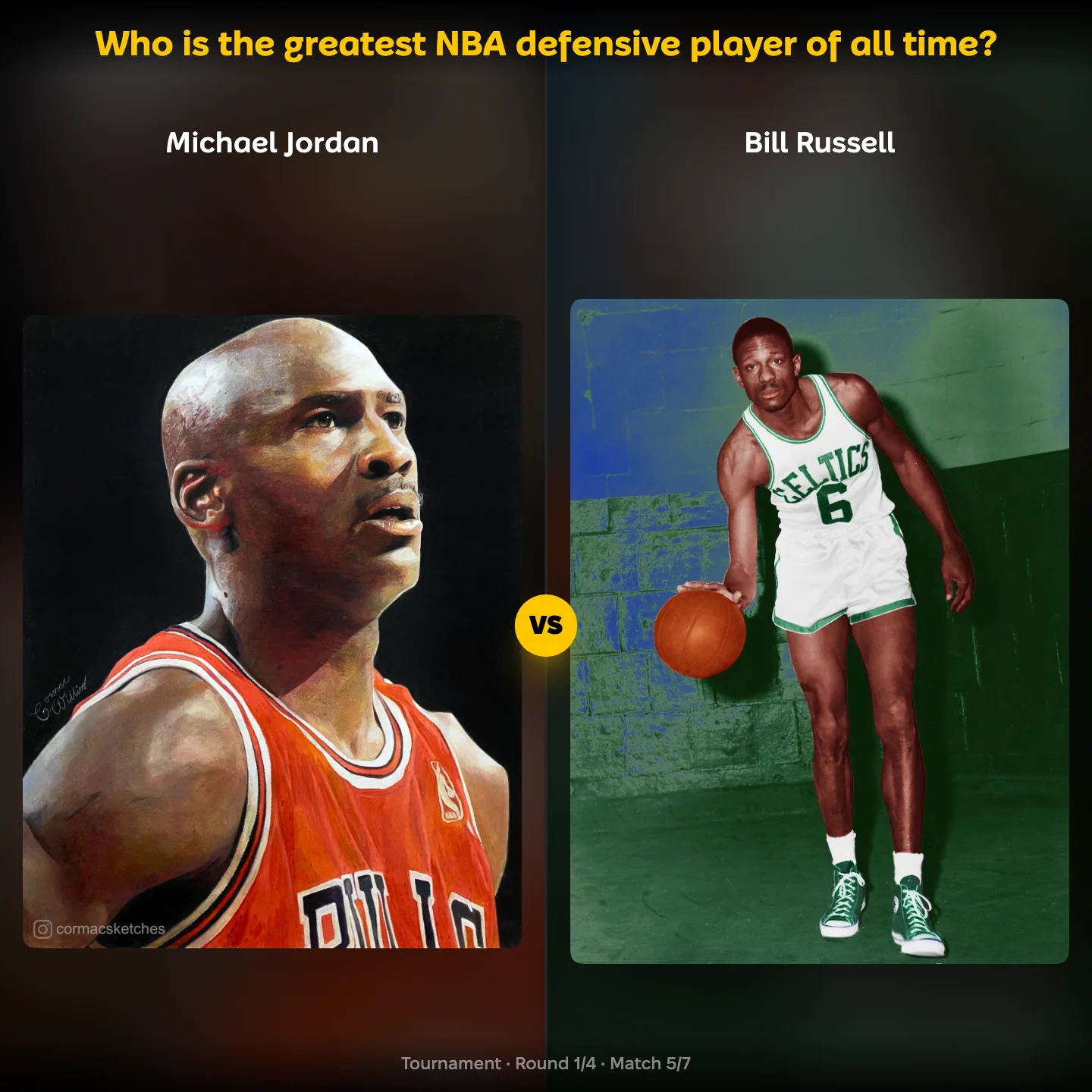 The greatest NBA defensive player of all time ranked, with Michael Jordan against Bill Russell