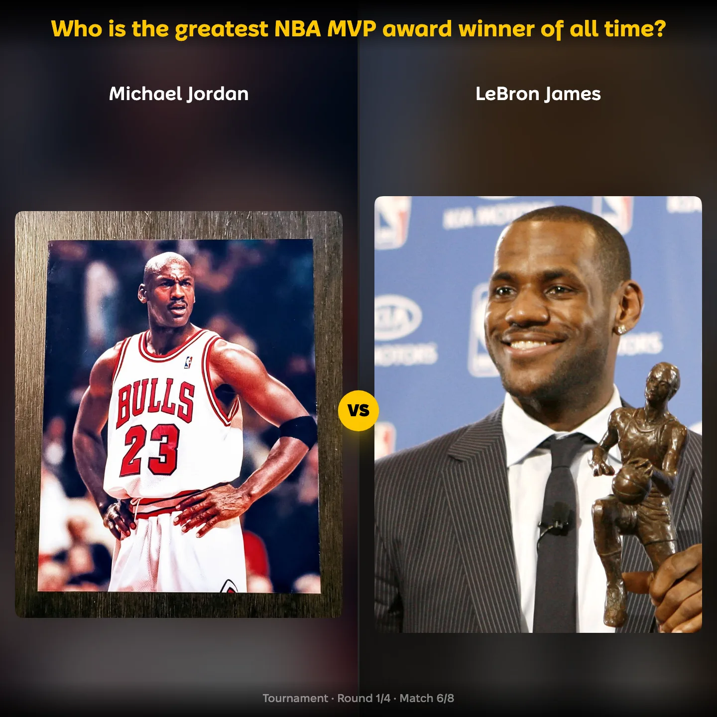 The greatest NBA MVP award winner of all time ranked, with Michael Jordan against LeBron James