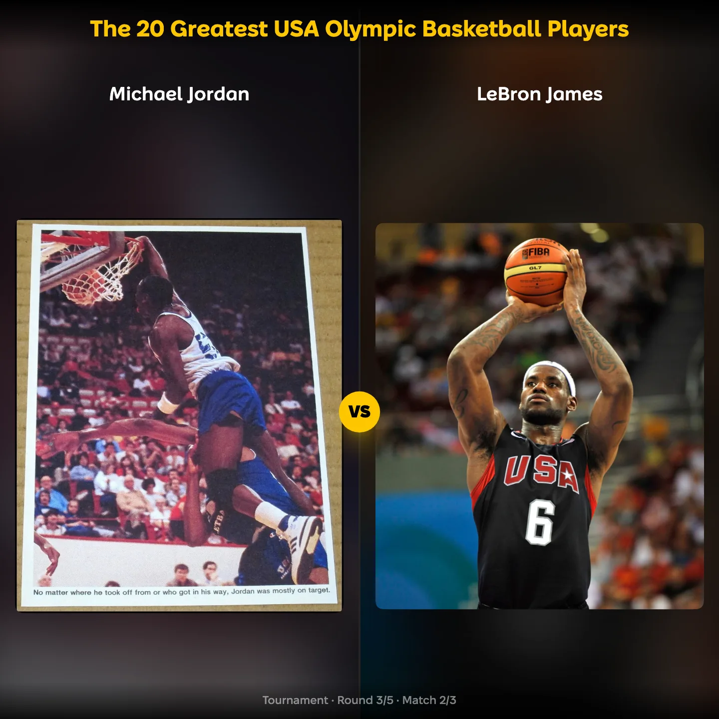 The 20 greatest USA Olympic basketball players ranked, with Michael Jordan against LeBron James