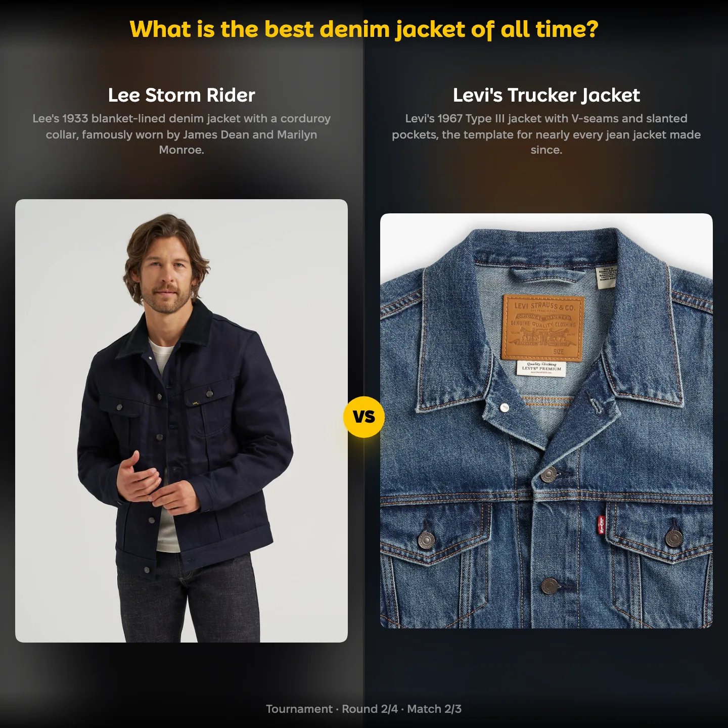 The best denim jackets of all time ranked, Levi's Trucker Jacket against the Lee Storm Rider