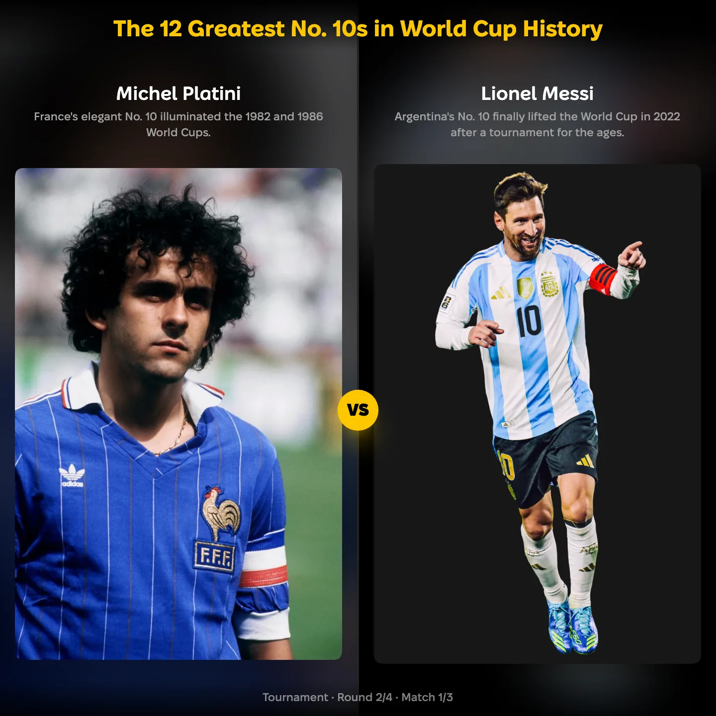 The 12 greatest No. 10s in World Cup history ranked, Lionel Messi against Michel Platini
